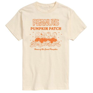 �A�j���L�����N�^�[ �����Y �g�b�v�X T�V���c �g�[�� �O���t�B�b�N Licensed Character Big & Tall Peanuts Pumpkin Patchome Of The Great Pumpkin Short Sleeve Graphic Tee Cream �N���[��