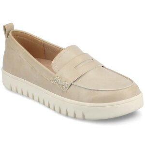 【送料無料】 ジャーニー レディース スリッポン・ローファー シューズ Journee Tayla Medium and Wide Width Women's Round Toe Flexible Comfort Penny Loafers Beige