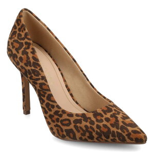 �W���[�j�[ ���f�B�[�X �V���[�Y �p���v�X �q�[�� Journee Venus Women's Pointed Toe Stiletto Heel Comfort Dress Pumps Leopard Camel �L������