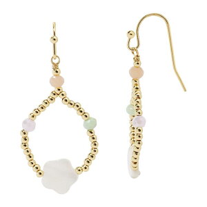 LC Lauren Conrad ���f�B�[�X �A�N�Z�T���[ �s�A�X�E�C�������O LC Lauren Conrad Gold Tone White Clover Multi-Color Nickel Free Beaded Earrings Multi �}���`�J���[