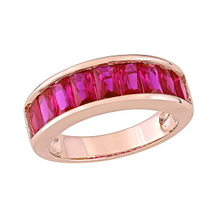 �X�e�� �O���[�X ���f�B�[�X �A�N�Z�T���[ �����O Stella Grace 18k Rose Gold Over Silver Lab-Created Ruby Anniversary Band Sterling �S�[���h