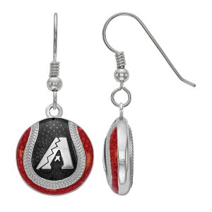 SA[g fB[X ANZT[ sAXECO LogoArt Sterling Silver Arizona Diamondbacks Enameled Baseball Earringsterling Silver Vo[