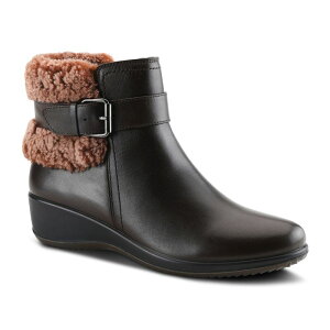 tNTX fB[X V[Y u[cECu[c AN U[ Flexus by Spring Step Faye Women's Waterproof Leather Ankle Boots Chocolate Brown uE