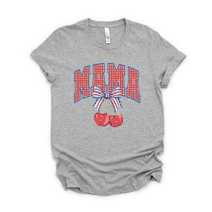 Simply Sage Market ���f�B�[�X �g�b�v�X T�V���c Simply Sage Market Patriotic Mama Cherrieshort Sleeve Tee Heather Grey �O���[