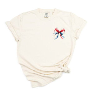 Simply Sage Market ���f�B�[�X �g�b�v�X T�V���c Simply Sage Market Patriotic Bow Star Coquette Garment Dyed Tee Ivory �A�C�{���[