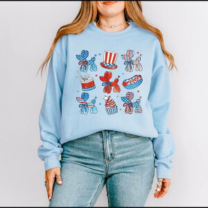 Simply Sage Market ���f�B�[�X �g�b�v�X T�V���c �X�E�F�b�g Simply Sage Market Patriotic Balloon Animal Chart Sweatshirt Light Blue �u���[
