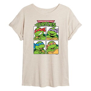 �A�j���L�����N�^�[ ���f�B�[�X �g�b�v�X T�V���c Licensed Character Juniors' Teenage Mutant Ninja Turtles Oversized Tee Beige �x�[�W��