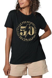�A�j���L�����N�^�[ ���f�B�[�X �g�b�v�X T�V���c ���S �O���t�B�b�N Licensed Character Juniors' ACDC 50 Logo Graphic Tee Black �u���b�N