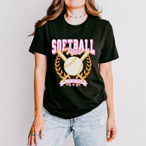 Simply Sage Market ���f�B�[�X �g�b�v�X T�V���c Simply Sage Market Softball Mom Crossed Batshort Sleeve Tee Black �u���b�N