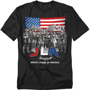 �A�j���L�����N�^�[ �����Y �g�b�v�X T�V���c �g�[�� �O���t�B�b�N Licensed Character Big & Tall DComics All American League Graphic Tee Black �u���b�N