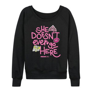 �A�j���L�����N�^�[ ���f�B�[�X �g�b�v�X T�V���c �p�C�� Licensed Character Women's Mean Girlshe Doesn't Even Go Here French Terry Long Sleeve Tee Black �u���b�N