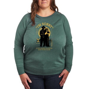 �A�j���L�����N�^�[ ���f�B�[�X �g�b�v�X T�V���c �v���X�T�C�Y �p�C�� Licensed Character Plusize Yellowstone I'm Sorry French Terry Long Sleeve Tee Heather Juniper �w�U�[