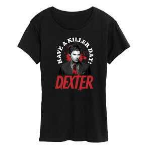 �A�j���L�����N�^�[ ���f�B�[�X �g�b�v�X T�V���c �O���t�B�b�N Licensed Character Women's Dexter Have A Killer Day Graphic Tee Black �u���b�N