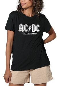 �A�j���L�����N�^�[ ���f�B�[�X �g�b�v�X T�V���c �O���t�B�b�N Licensed Character Juniors' ACDC 50 Years Graphic Tee Black �u���b�N