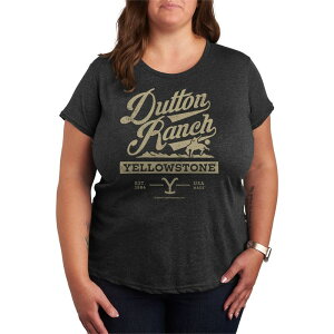 �A�j���L�����N�^�[ ���f�B�[�X �g�b�v�X T�V���c �v���X�T�C�Y �O���t�B�b�N Licensed Character Plusize Yellowstone Dutton Ranch Collegiate Graphic Tee Heather Charcoal �`���R�[��