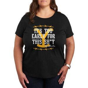 �A�j���L�����N�^�[ ���f�B�[�X �g�b�v�X T�V���c �v���X�T�C�Y �O���t�B�b�N Licensed Character Plusize Yellowstone It's Too Early For This Graphic Tee Black �u���b�N
