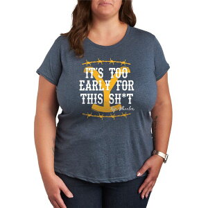 �A�j���L�����N�^�[ ���f�B�[�X �g�b�v�X T�V���c �v���X�T�C�Y �O���t�B�b�N Licensed Character Plusize Yellowstone It's Too Early For This Graphic Tee Heather Blue �w�U�[