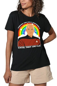 �A�j���L�����N�^�[ ���f�B�[�X �g�b�v�X T�V���c �O���t�B�b�N Licensed Character Juniors' Star Trek The Next Generation Graphic Tee Black �u���b�N