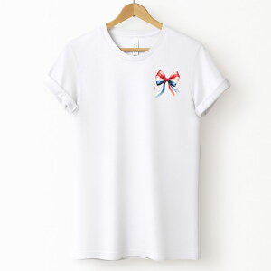 Simply Sage Market ���f�B�[�X �g�b�v�X T�V���c Simply Sage Market Patriotic Bow Star Coquette Short Sleeve Tee White �z���C�g