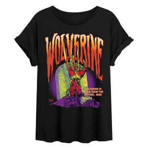 �}�[�x�� ���f�B�[�X �g�b�v�X T�V���c Marvel Juniors' Wolverine Zombie Back From The Beyond Oversized Tee Black �u���b�N