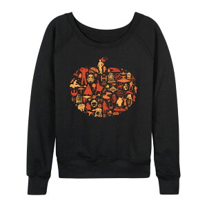 �X�^�[ �E�H�[�Y ���f�B�[�X �g�b�v�X T�V���c �O���t�B�b�N Women'star Wars Pumpkin Silhouette Long Sleeve Graphic Shirt Black �u���b�N