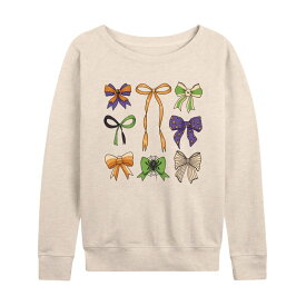 アニメキャラクター レディース トップス Tシャツ パイル Licensed Character Women's Halloween Bows French Terry Long Sleeve Tee Beige ベージュ