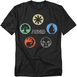 �A�j���L�����N�^�[ �����Y �g�b�v�X T�V���c �g�[�� �O���t�B�b�N Licensed Character Big & Tall Original & Unrestored Magic: The Gathering 5 Colors Graphic Tee Black �u���b�N