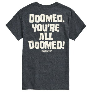 �A�j���L�����N�^�[ �����Y �g�b�v�X T�V���c �g�[�� �O���t�B�b�N Licensed Character Big & Tall Friday The 13th Doomed You're All Doomed Graphic Tee Heather Charcoal �`���R�[��