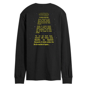 �X�^�[ �E�H�[�Y �����Y �g�b�v�X T�V���c �G���p�C�A �O���t�B�b�N Men'star Wars Thempire Strikes Back Crawlong Sleeve Graphic Tee Black �u���b�N