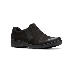 yz N[NX fB[X Xb|E[t@[ V[Y Clarks Carleigh Abby Women's Nubuck Slip-On Casual Shoes Black Nubuck