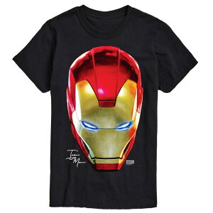 �}�[�x�� �����Y �g�b�v�X T�V���c �g�[�� �O���t�B�b�N Big & Tall Marvel Iron Man Head Portrait Oversized Short Sleeve Graphic Tee Black �u���b�N
