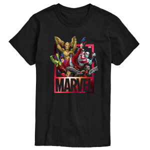 �}�[�x�� �����Y �g�b�v�X T�V���c �g�[�� �O���t�B�b�N Big & Tall Marvel Guardians Of The Galaxy Group Short Sleeve Graphic Tee Black �u���b�N