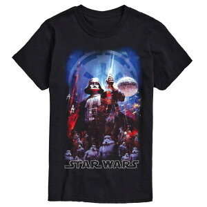 �X�^�[ �E�H�[�Y �����Y �g�b�v�X T�V���c �g�[�� �G���p�C�A �O���t�B�b�N Big & Tall Star Wars Thempire Strikes Back Poster Short Sleeve Graphic Tee Black �u���b�N
