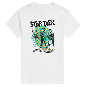 yz CZX LN^[ Y TVc gbvX Big & Tall Men's Star Trek Save The Universe Graphic Tee White
