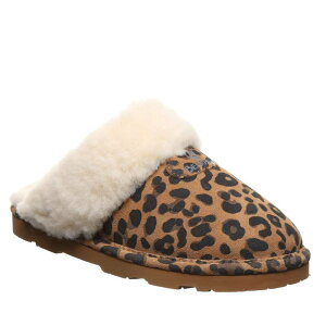 yz xApE fB[X T_ V[Y Bearpaw Loki Women's Suede Slip-On Slippers Tobacco Leopard