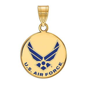 yz SA[g fB[X uXbgEoOEANbg ANZT[ LogoArt Sterling Silver Enameled United States Air Force Medium Disc Pendant Necklace Gold Over Sterling