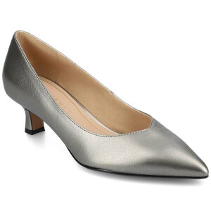 yz W[j[ fB[X pvX V[Y Journee Pammie Medium and Wide Width Women's Slip-On Kitten Heel Pumps Pewter
