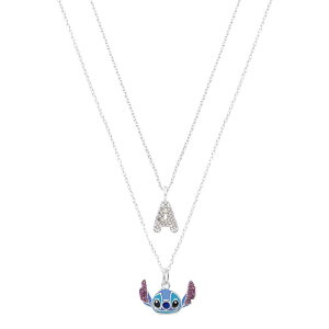 yz fBYj[ fB[X lbNXE`[J[Ey_ggbv ANZT[ Disney's Lilo & Stitch Fine Silver Plated Crystal Enamel Pendant Necklace Duo Set Silver Tone A