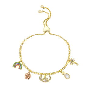 fBYj[ fB[X ANZT[ uXbgEoOEANbg Disney's Lilo & Stitcharm Bolo Bracelet With Pineapple & Rainbow Crystals Rose Tone