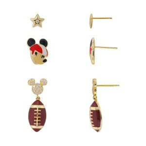 fBYj[ fB[X ANZT[ sAXECO Disney's Mickey Mouse Cubic Zirconia Star & Football Earring Trio Set Gold Tone S[h