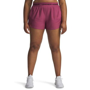 yz A_[A[}[ fB[X n[tpcEV[c {gX Plus Size Under Armour Tech Play Up Shorts Fuchsia Dusk