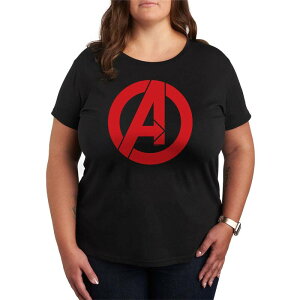 �}�[�x�� ���f�B�[�X �g�b�v�X T�V���c ���S �O���t�B�b�N Women's Marvel Avengers Logo Graphic Tee Heather Chambray Blue �w�U�[