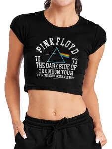 �A�j���L�����N�^�[ ���f�B�[�X �g�b�v�X T�V���c Licensed Character Juniors' Pink Floyd 72 Baby Rib Crop Top Black �u���b�N