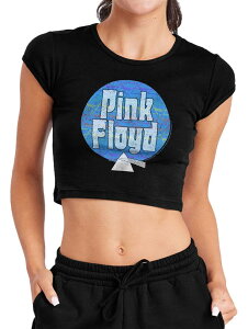 �A�j���L�����N�^�[ ���f�B�[�X �g�b�v�X T�V���c Licensed Character Juniors' Pink Floyd Circle of Prisms Crop Top Black �u���b�N