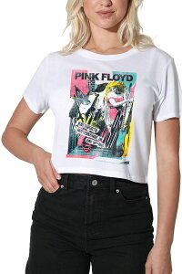 �A�j���L�����N�^�[ ���f�B�[�X �g�b�v�X T�V���c �O���t�B�b�N Licensed Character Juniors' Pink Floyd Knebworth Graphicrop Tee White �z���C�g