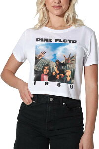 �A�j���L�����N�^�[ ���f�B�[�X �g�b�v�X T�V���c �O���t�B�b�N Licensed Character Juniors' Pink Floyd 1969 Group Shot Graphicrop Tee White �z���C�g