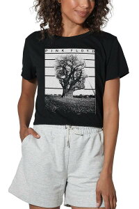 �A�j���L�����N�^�[ ���f�B�[�X �g�b�v�X T�V���c �O���t�B�b�N Licensed Character Juniors' Pink Floyd Tree of Half Life Graphicrop Tee Black �u���b�N