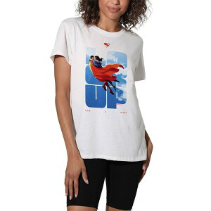 �A�j���L�����N�^�[ ���f�B�[�X �g�b�v�X T�V���c �O���t�B�b�N Licensed Character Women's DComicsuperman 2025 Lois Look Up Graphic Tee White �z���C�g