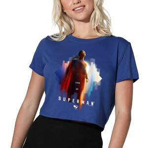 �A�j���L�����N�^�[ ���f�B�[�X �g�b�v�X T�V���c �O���t�B�b�N Licensed Character Women's DComicsuperman 2025 Look Up Shield Graphicrop Tee Dark Blue �u���[