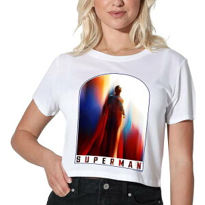 �A�j���L�����N�^�[ ���f�B�[�X �g�b�v�X T�V���c �O���t�B�b�N Licensed Character Women's DComicsuperman 2025 Look Uposter Graphicrop Tee White �z���C�g